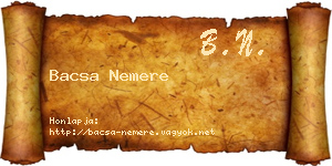 Bacsa Nemere névjegykártya
